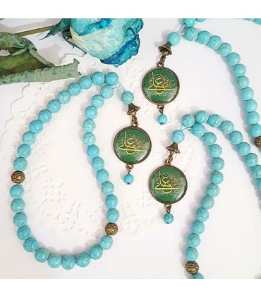 تسبیح 33 تایی رزینی مهره فیروزه