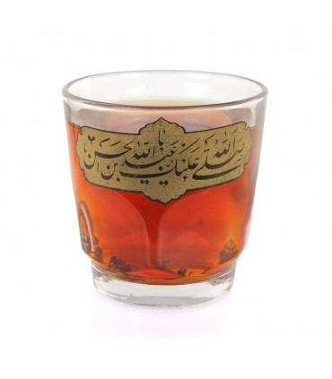 استکان تک عددی با شعار صلی الله علیک یا عبدالله بن الحسن