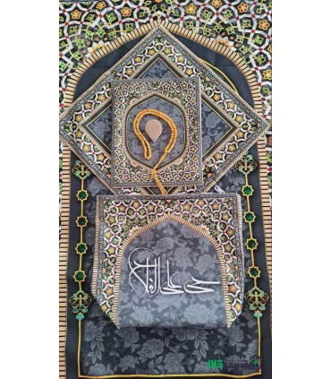 ست سجاده و کیف مخمل موعود (طوسی)