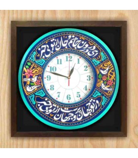 لوح نقش برجسته و ساعت طرح ای در درون جانم