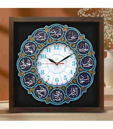 لوح نقش برجسته ساعت طرح دوازده امام علیهما السلام