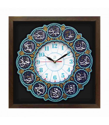 لوح نقش برجسته ساعت طرح دوازده امام علیهما السلام