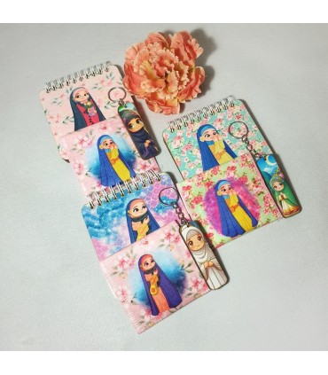 پک دفترچه چوبی و جانماز و جاکلیدی نشانگر