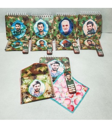 پک دفترچه چوبی و جانماز و جاکلیدی نشانگر