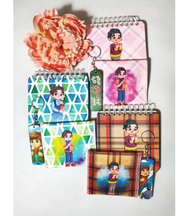 پک دفترچه چوبی و جانماز و جاکلیدی نشانگر