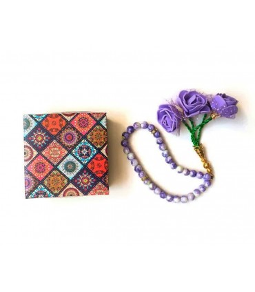 تسبیح سه گل طرح سنگ