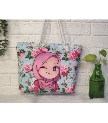 کیف مخمل دسته کنفی