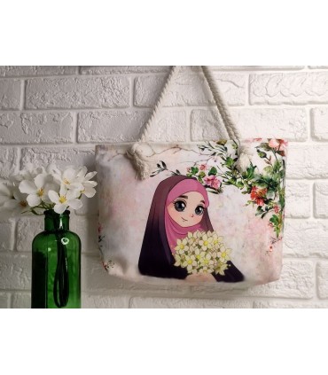 کیف مخمل دسته کنفی