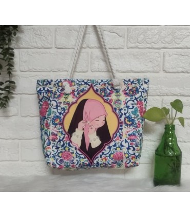 کیف مخمل دسته کنفی