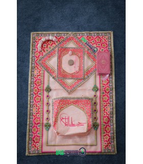 ست سجاده و کیف مخمل موعود (گلبهی)