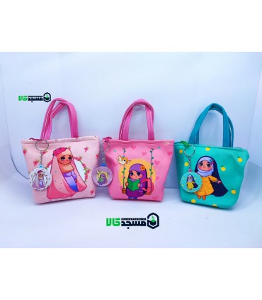 کیف دستی مخمل نقلی همراه جاکلیدی