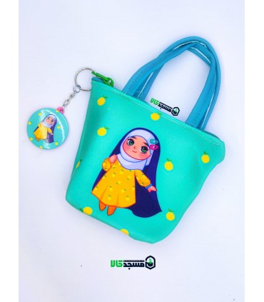 کیف دستی مخمل نقلی همراه جاکلیدی