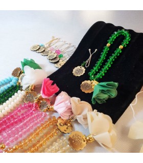 تسبیح کریستالی گلدار و مولتی دار