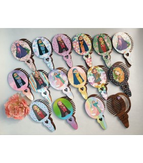 ست آینه و شانه چوبی دخترانه