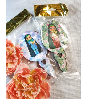 ست آینه و شانه چوبی دخترانه