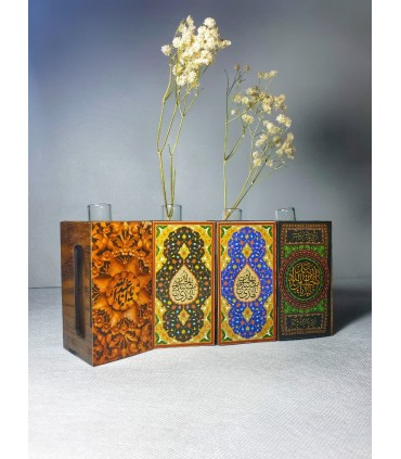 گلدان چوبی طرح‌دار