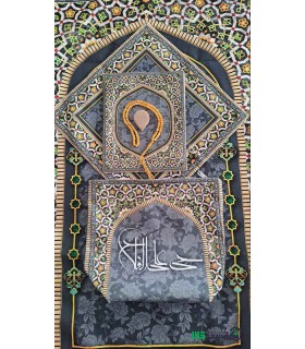 ست سجاده و کیف مخمل موعود (طوسی) 12 تایی