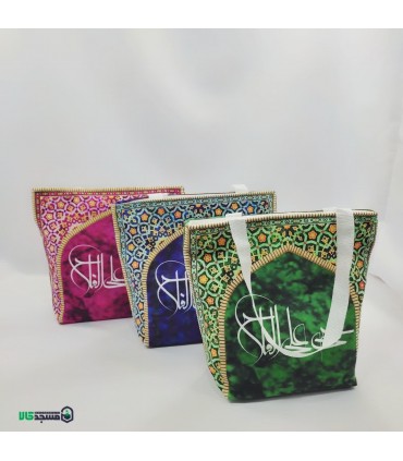 ست سجاده و کیف مخمل موعود (سبز) 12 تایی