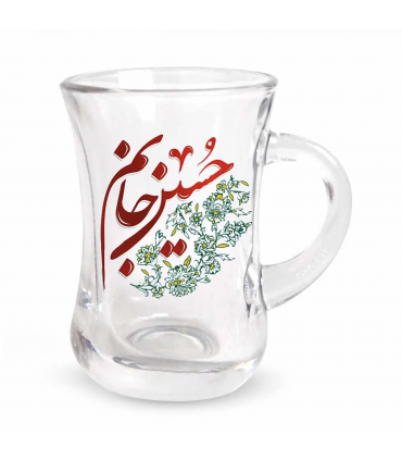 استکان کمر باریک دسته دار محرم حسین جانم شش عددی کد 2685