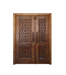 درب چوبی ورودی ساختمان و آپارتمان ،هتل سنتی صنایع چوب ساج مدل M4
