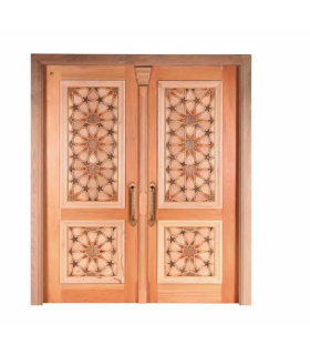 درب چوبی ورودی امامزاده ،مسجد،نمازخانه سنتی صنایع چوب ساج مدل TT10
