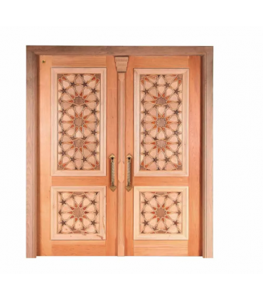 درب چوبی ورودی امامزاده ،مسجد،نمازخانه سنتی صنایع چوب ساج مدل TT10