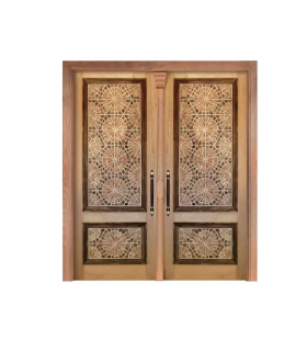درب چوبی ورودی حسینیه ،مسجد، اماکن متبرکه سنتی صنایع چوب ساج مدل T12