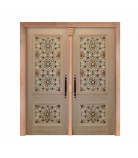 درب چوبی ورودی اماکن متبرکه ،مسجد صنایع چوب ساج مدل T10KH